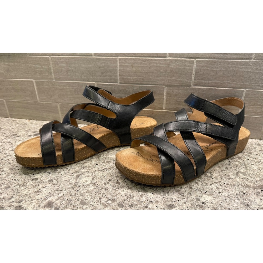 Joseph Seibel Black Strappy Tonga Leather Summer Sandals Size 39 (US 8-8.5) - Picture 6 of 9